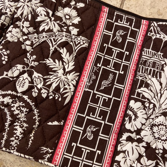 Vera Bradley Imperial Toile Brown and Pink Shoulder Bag with Adjustable Strap - Picture 2 of 7